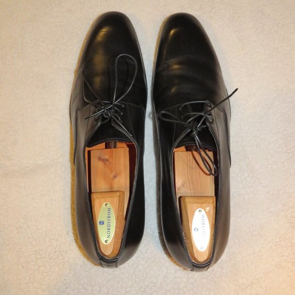 Santoni Men\'s Recent Polished Black Leather Derby Shoe Size 12D main image 7